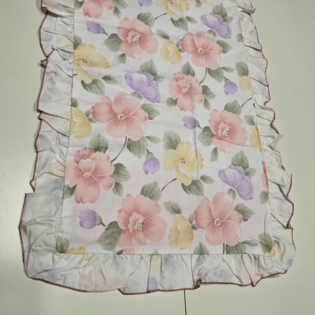 ダブル、ピロケース、2枚セット、まくらカバー、43×120㎝、フリル付き、ピンク