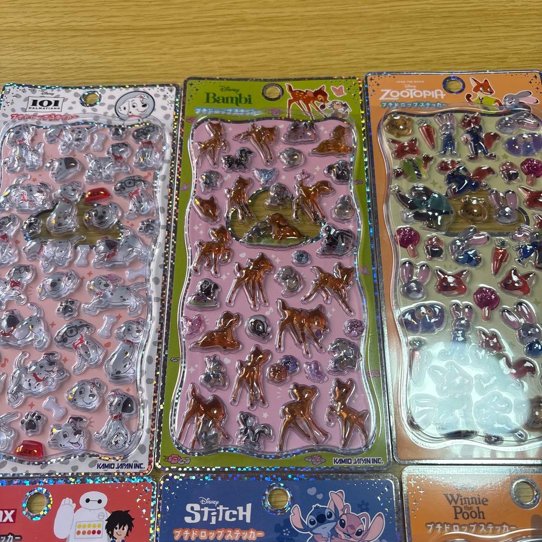 プチドロップシール　ディズニーキャラクター6枚セット