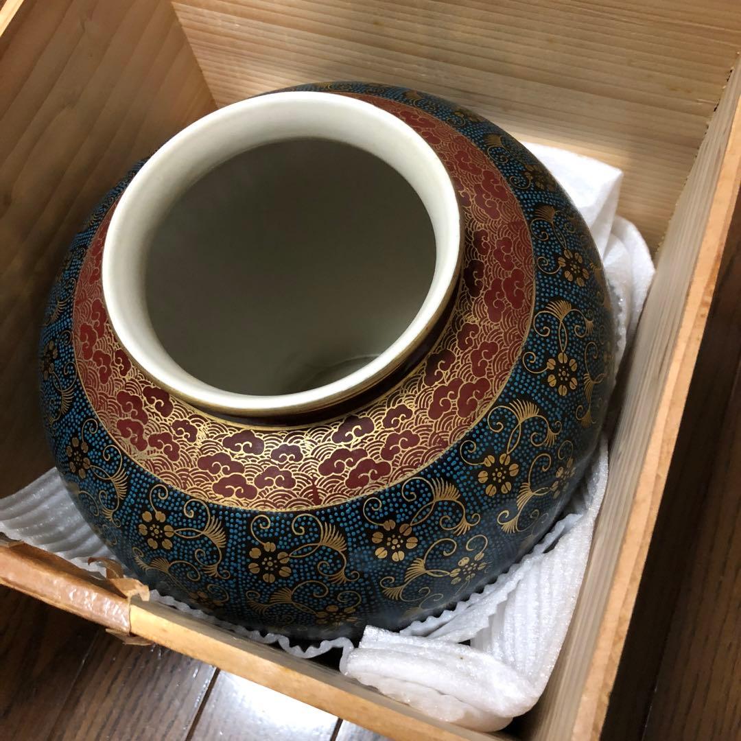 九谷焼　九谷啓峰　花瓶　美品