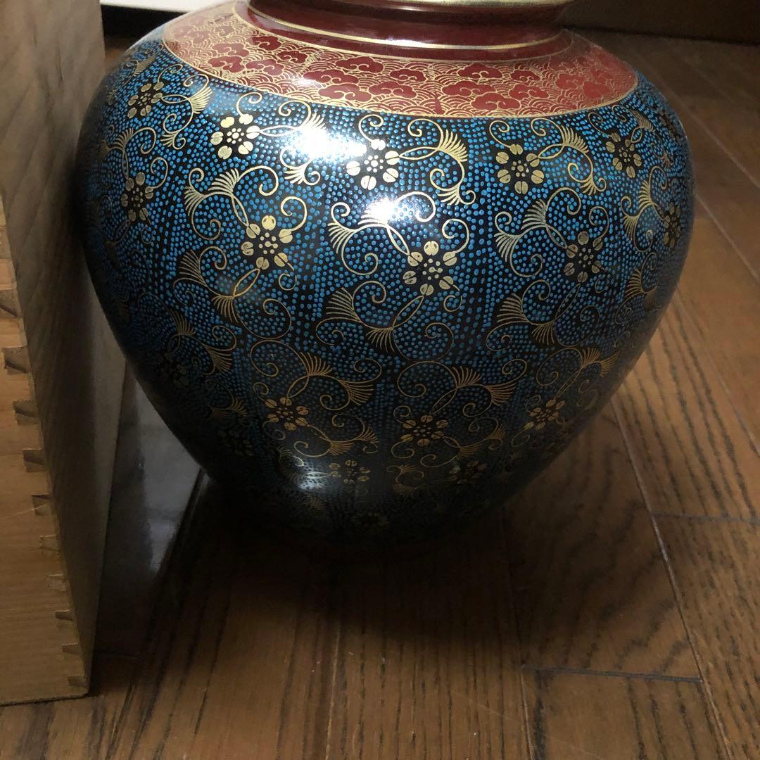 九谷焼　九谷啓峰　花瓶　美品