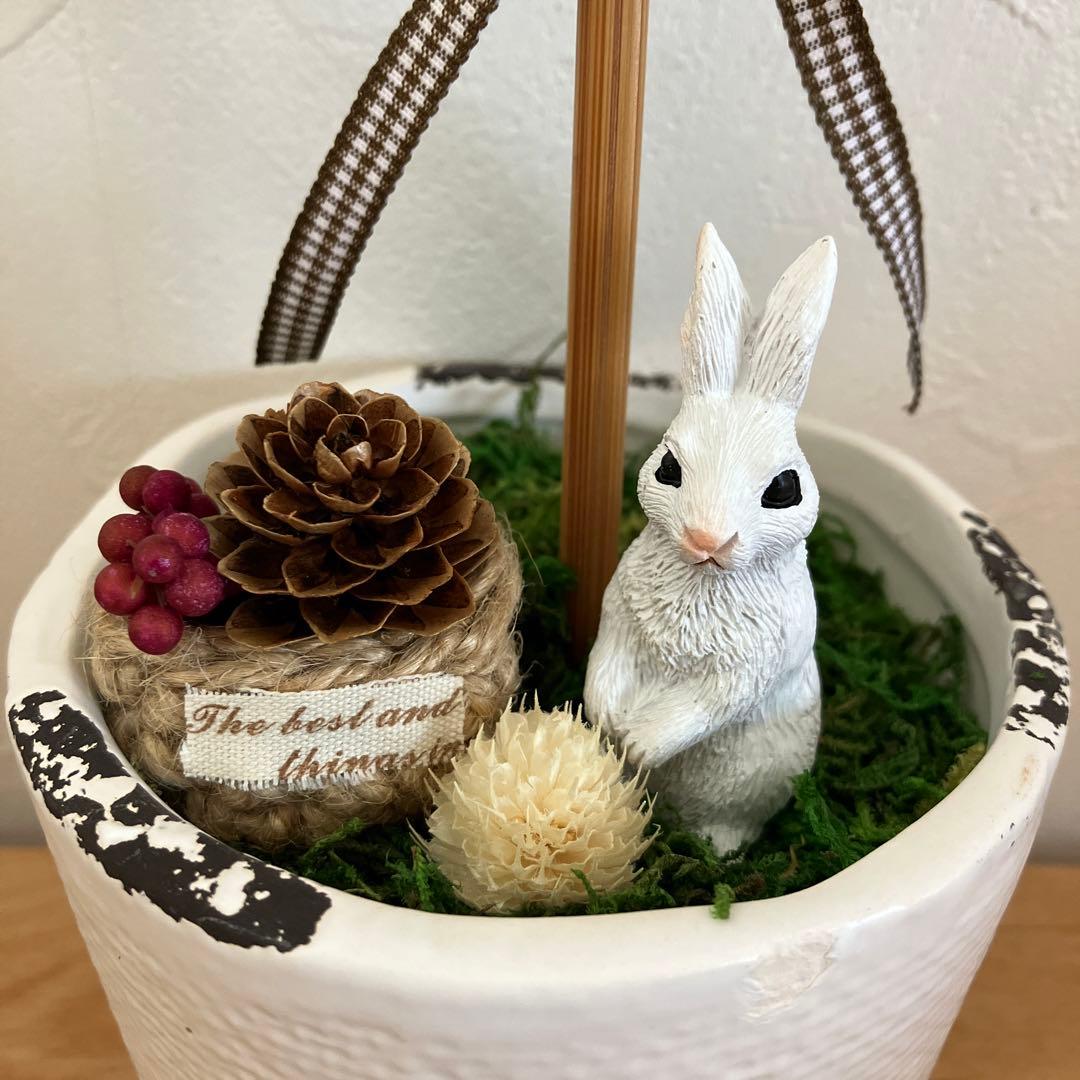 フェルトボールトピアリー お花風オーナメント