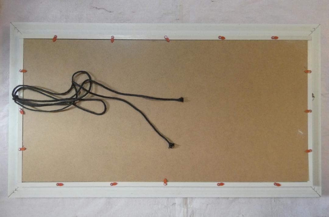 大型油絵　風景　山下清　 【　花火　】手描き　額付き 80×40cm