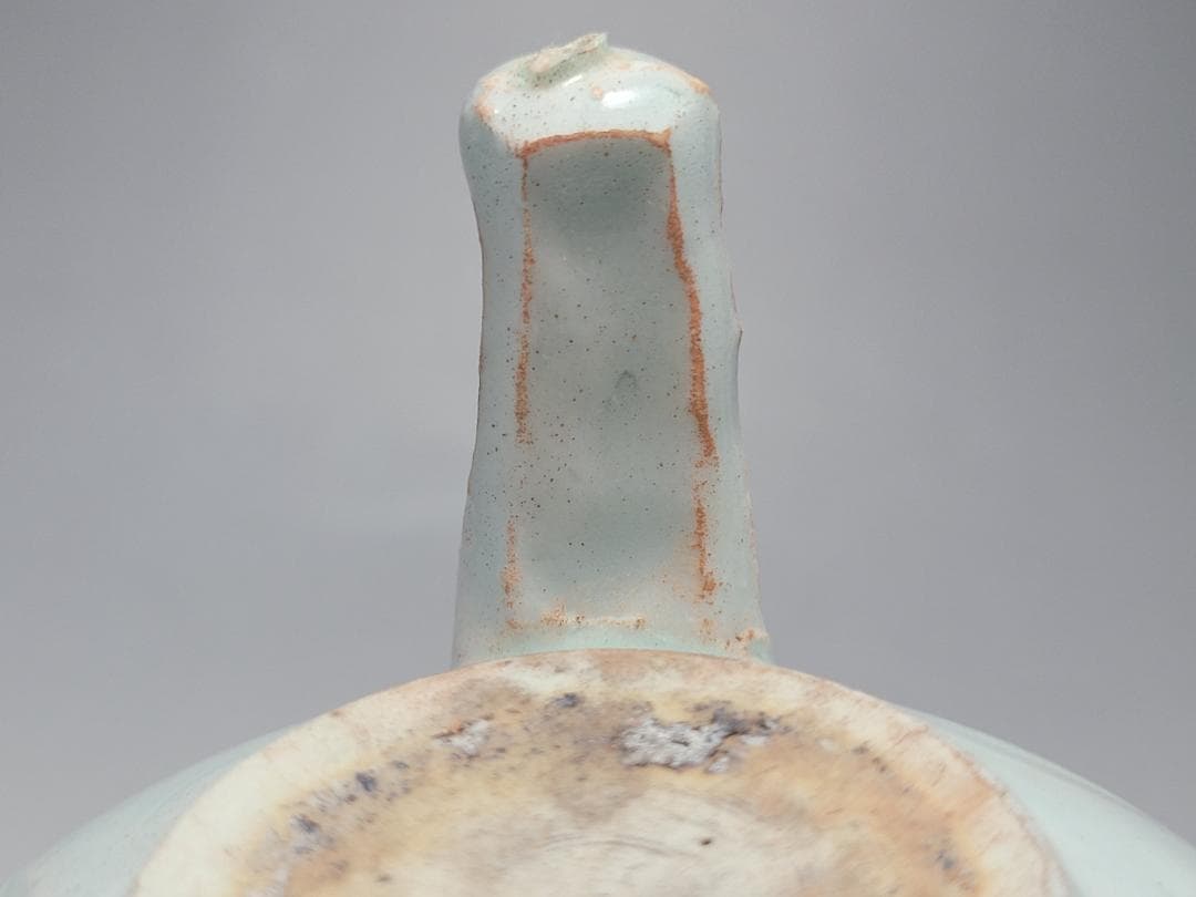 青白釉 陰刻花紋 両耳 三足香炉 宋元時代 高さ約11.3cm