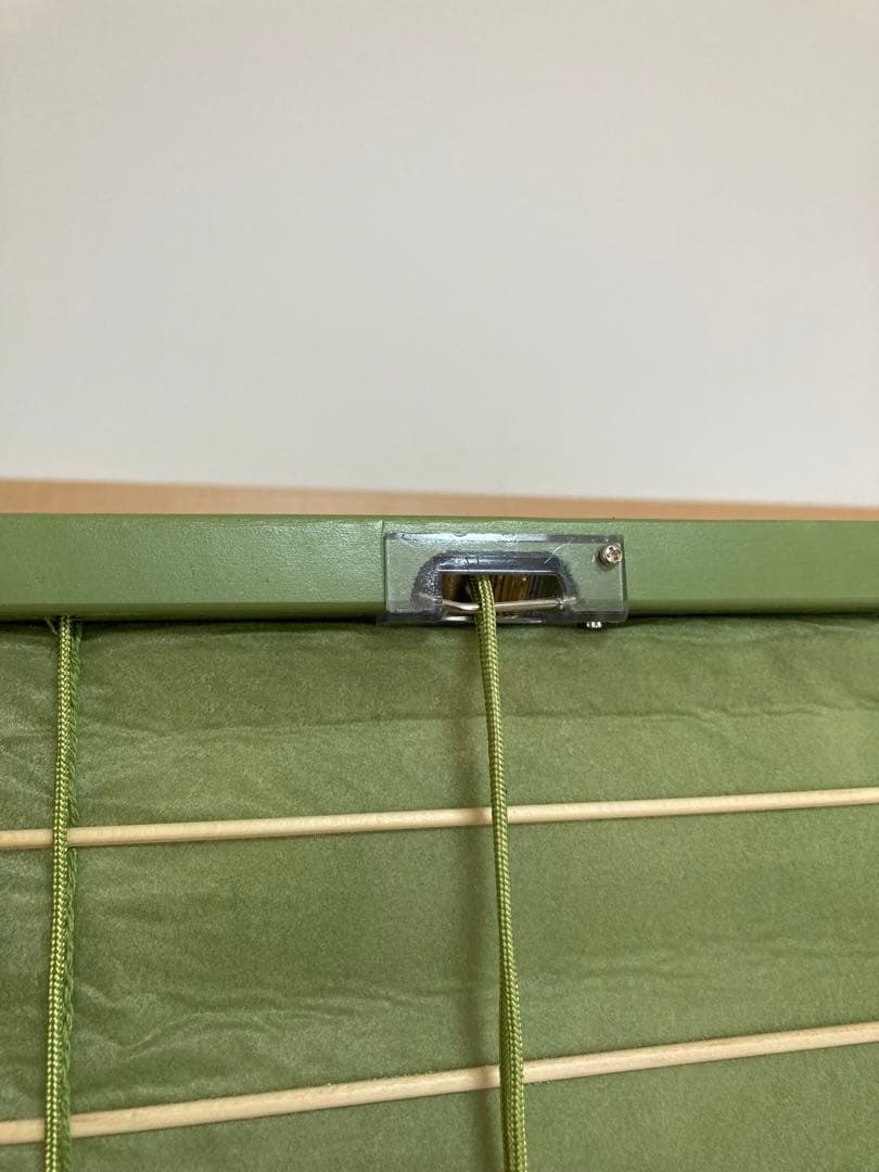 和紙調 ロールスクリーン 180x180コード式 不織布 緑 ロールアップ