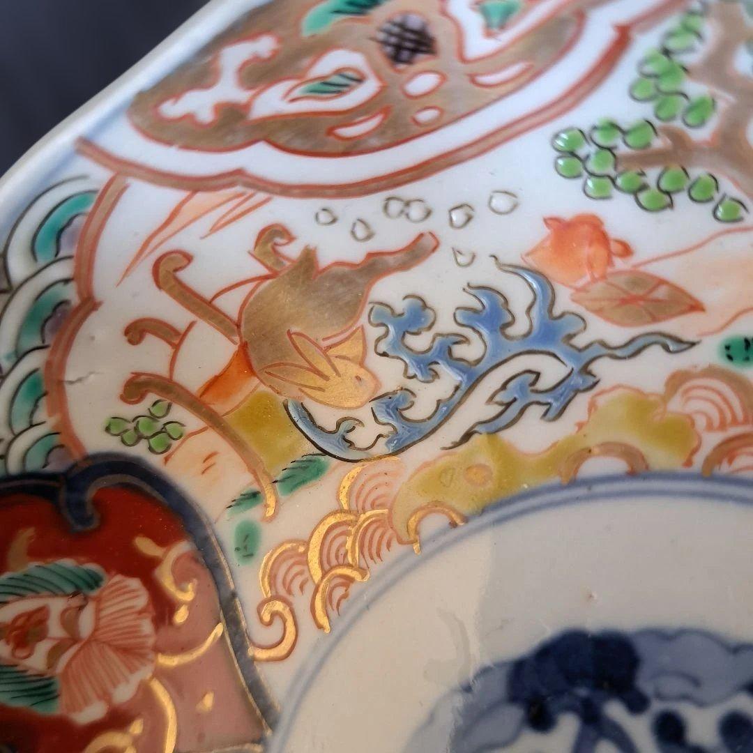 「ご成約者」です。 「金彩うさぎに 青海波」古伊万里皿　2点まとめて