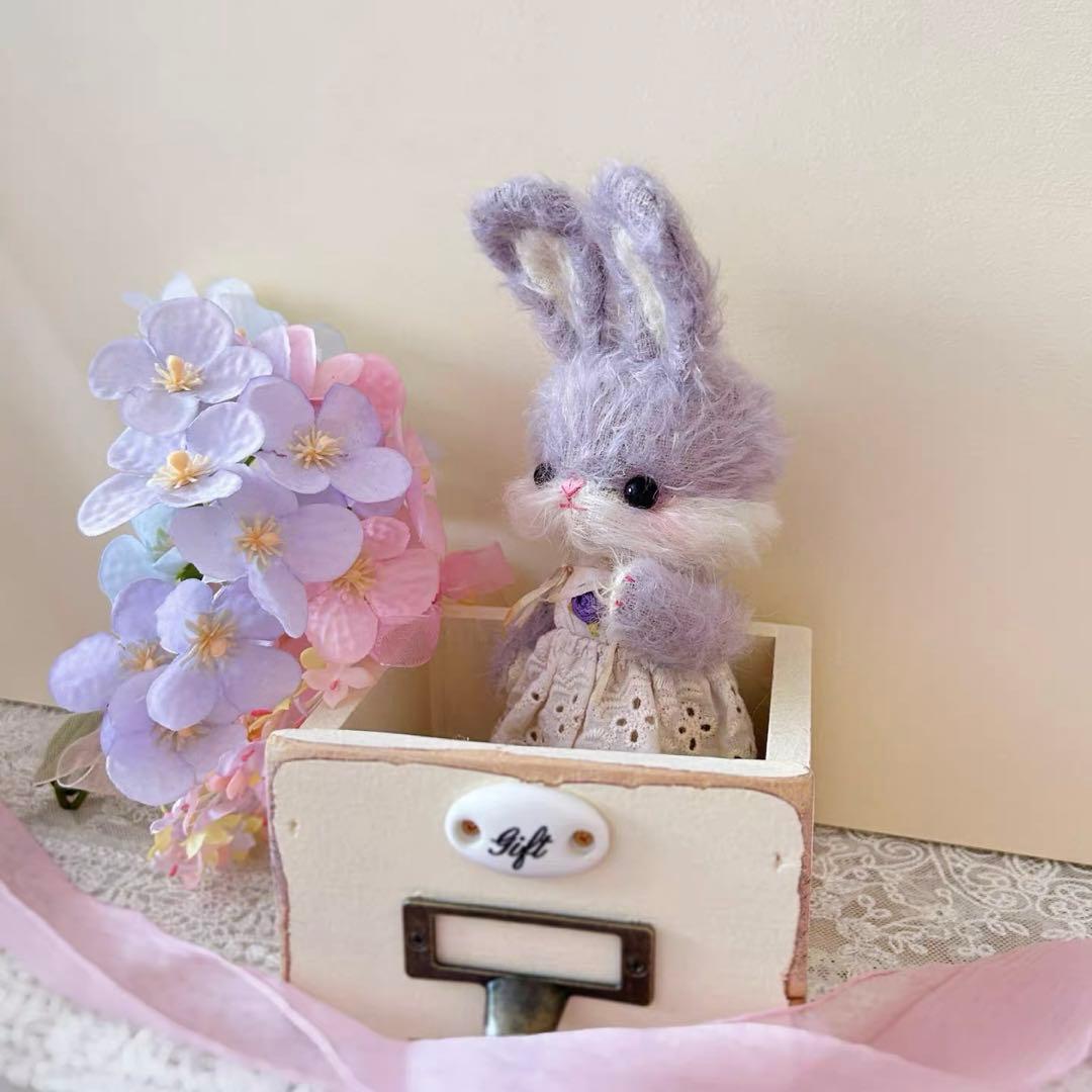 仔兎ヴァイオレット アーティストベア 海外作家様 ハンドメイド ぬいぐるみ 置物