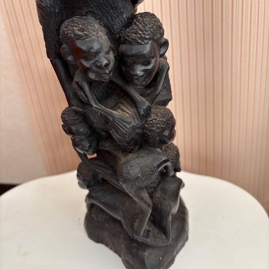 マコンデ彫刻　古美術　アフリカ　黒檀　木彫　民藝　民芸　彫刻