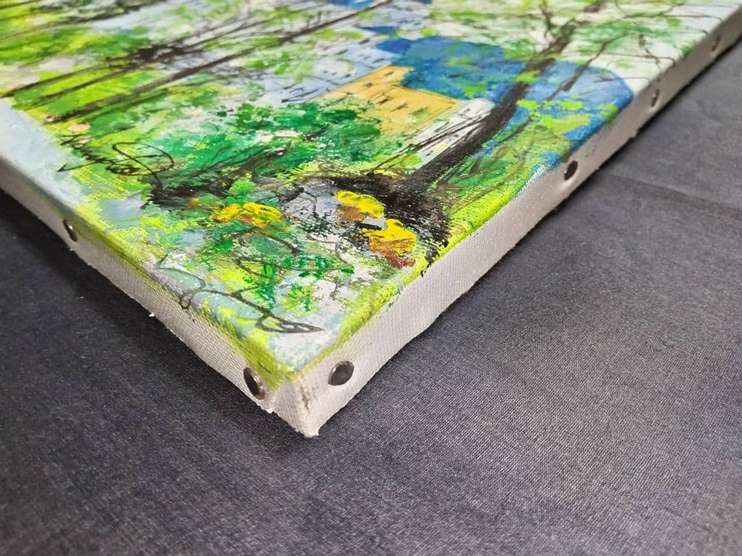 油絵　「古城」ドイツ　ノイシュバンシュタイン城