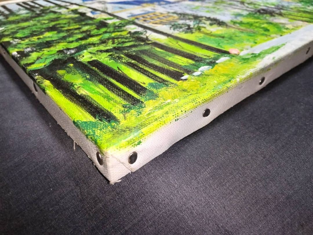 油絵　「古城」ドイツ　ノイシュバンシュタイン城