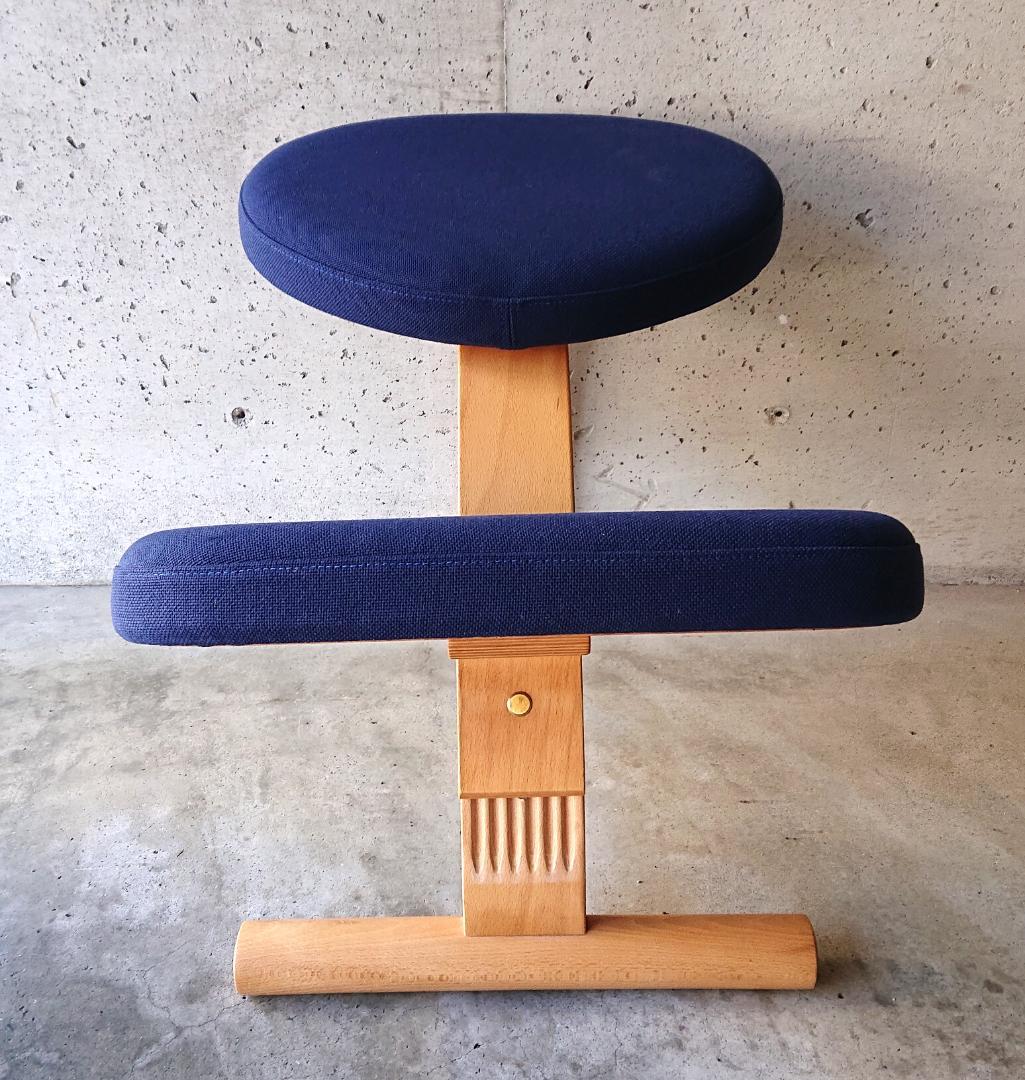 【美品】サカモトハウス バランスチェアイージー 　ブルー　カバー付き