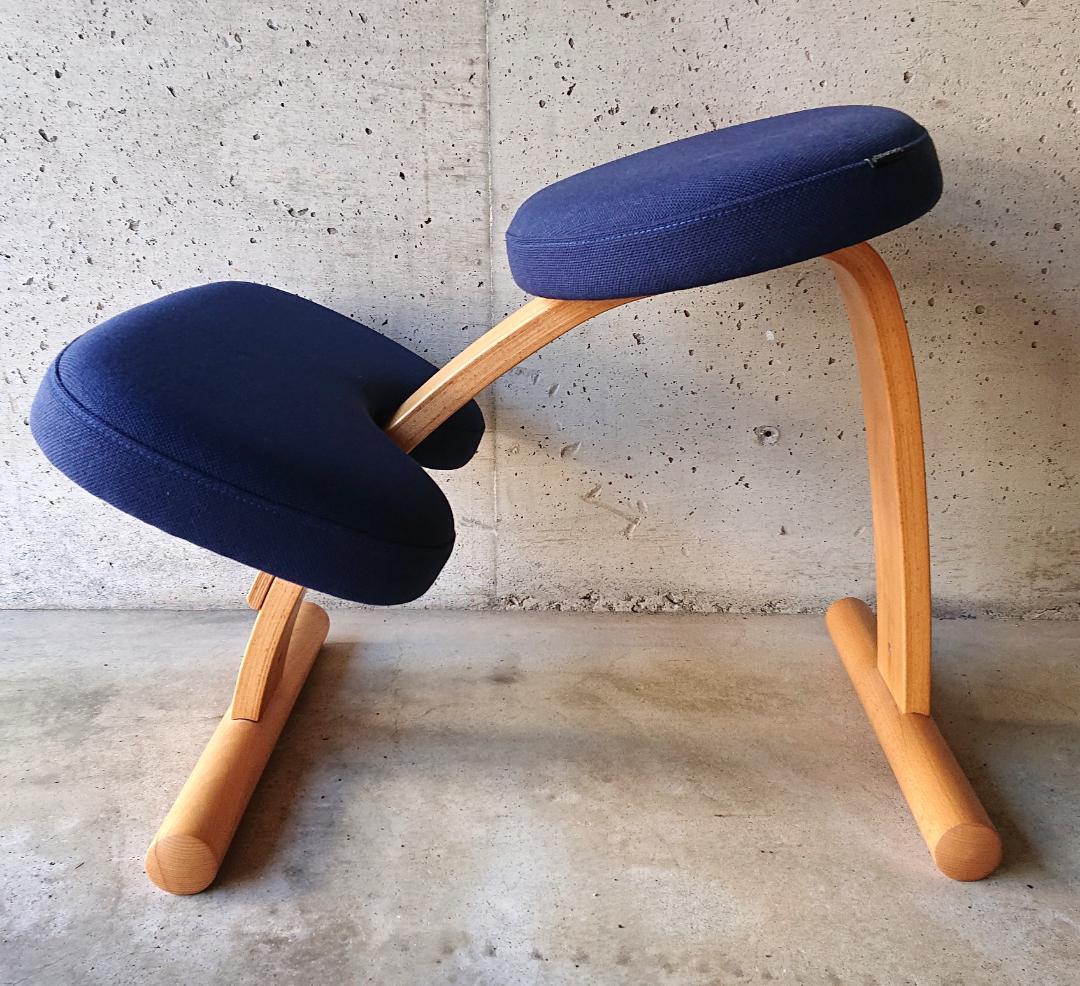 【美品】サカモトハウス バランスチェアイージー 　ブルー　カバー付き