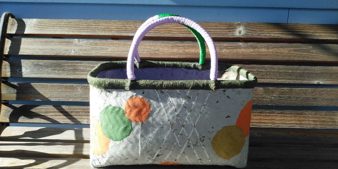 一閑張り　かごバック　竹かご　バスケット　和雑貨　収納かご　一閑張　かご　竹籠