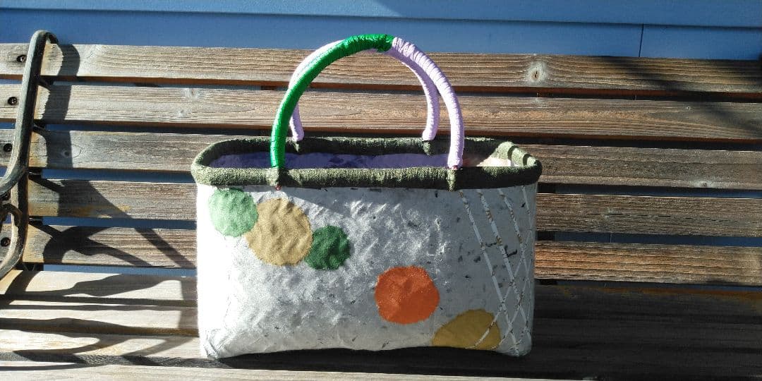 一閑張り　かごバック　竹かご　バスケット　和雑貨　収納かご　一閑張　かご　竹籠