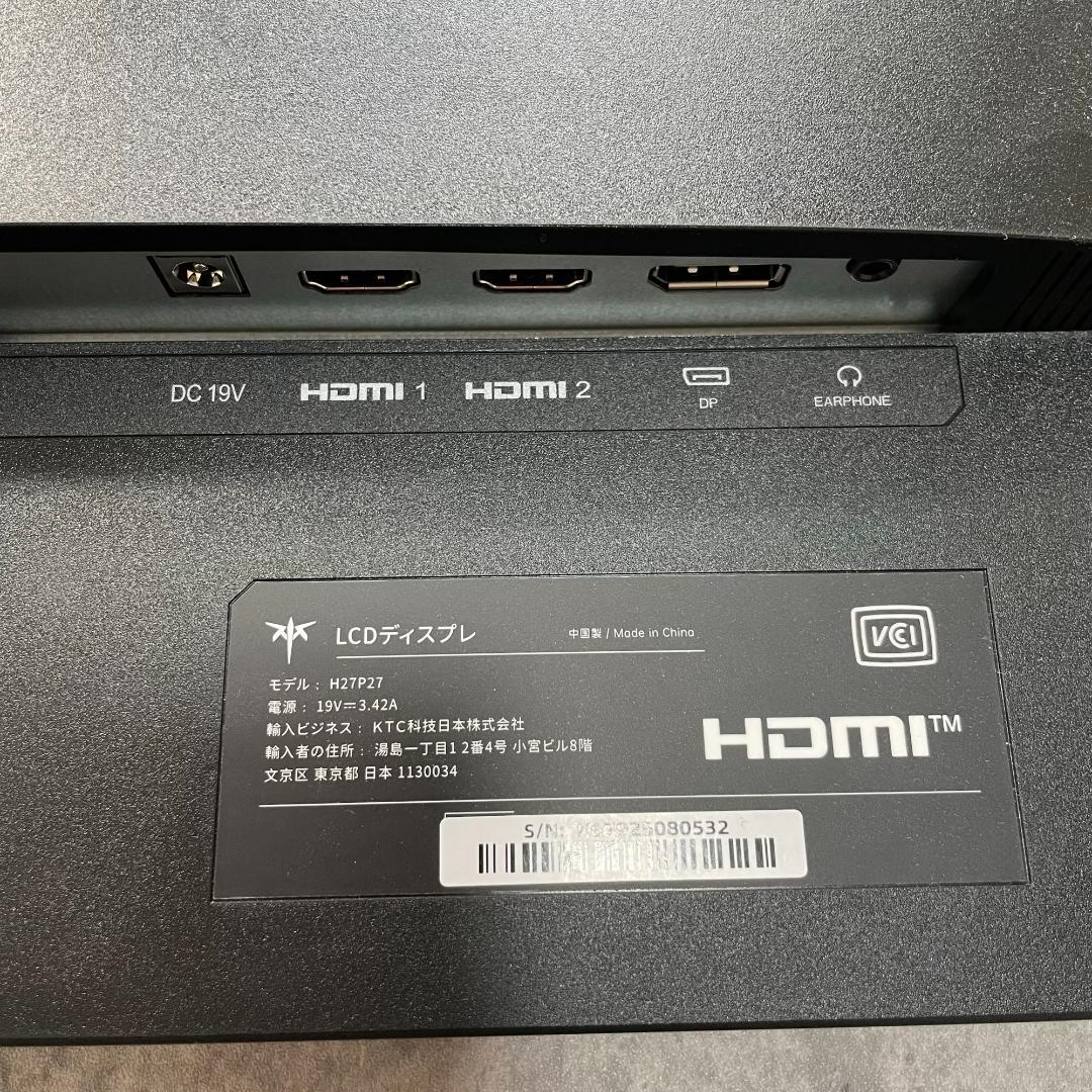 KTC 27インチ 4Kモニター 60hz IPS H27P27 ゲーミング