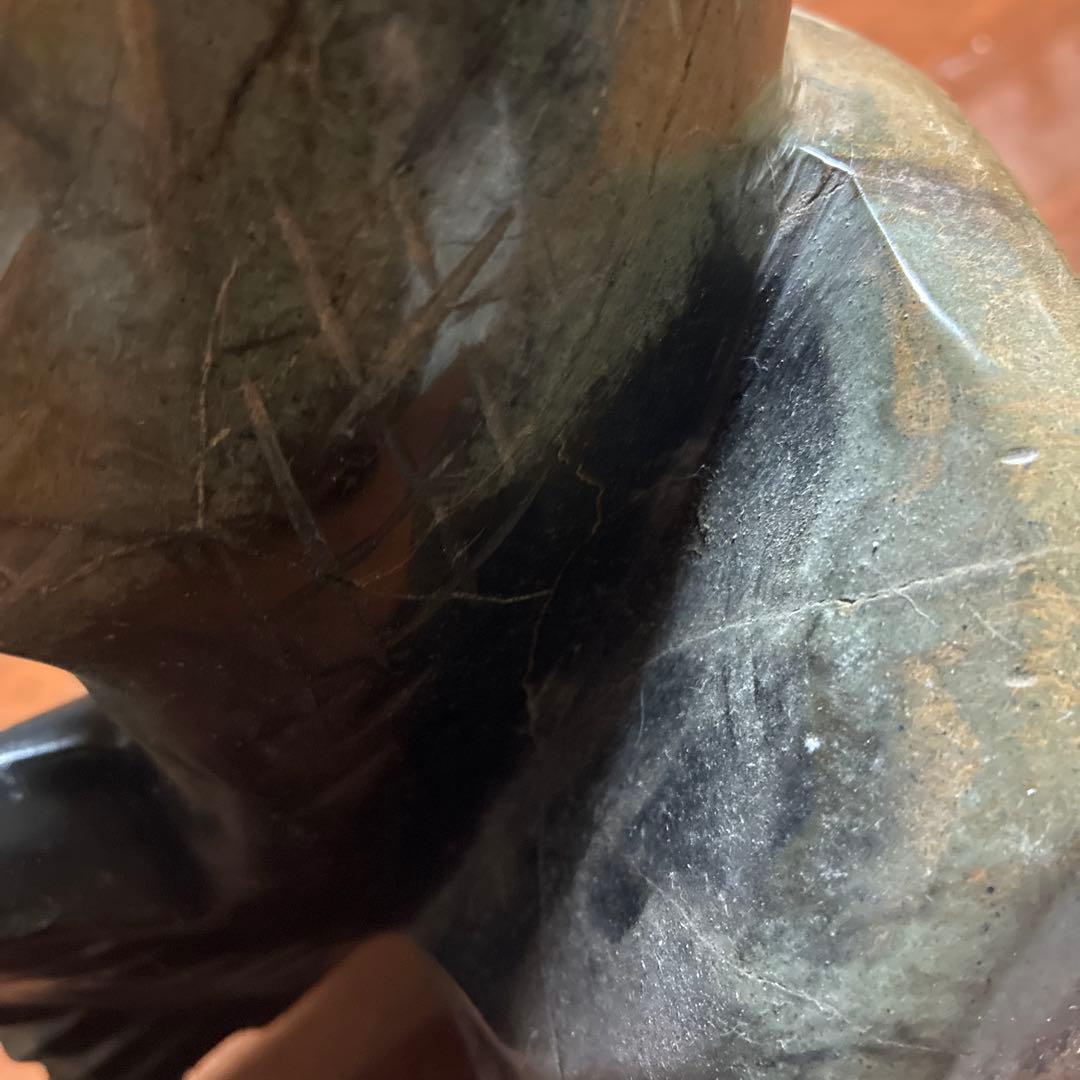 【置物・インテリア】石彫刻 魚の置物 縁起物 風水