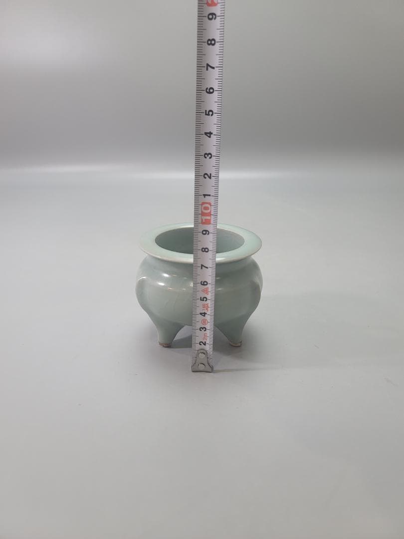 中国 青磁 三足 香炉 美品 DT640