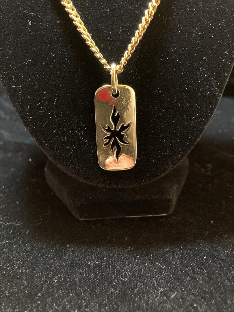 Dog Tag フレイムパターン Pendant チェーン付き 真鍮