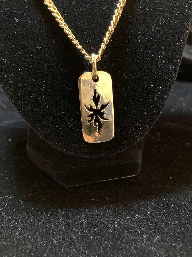 Dog Tag フレイムパターン Pendant チェーン付き 真鍮