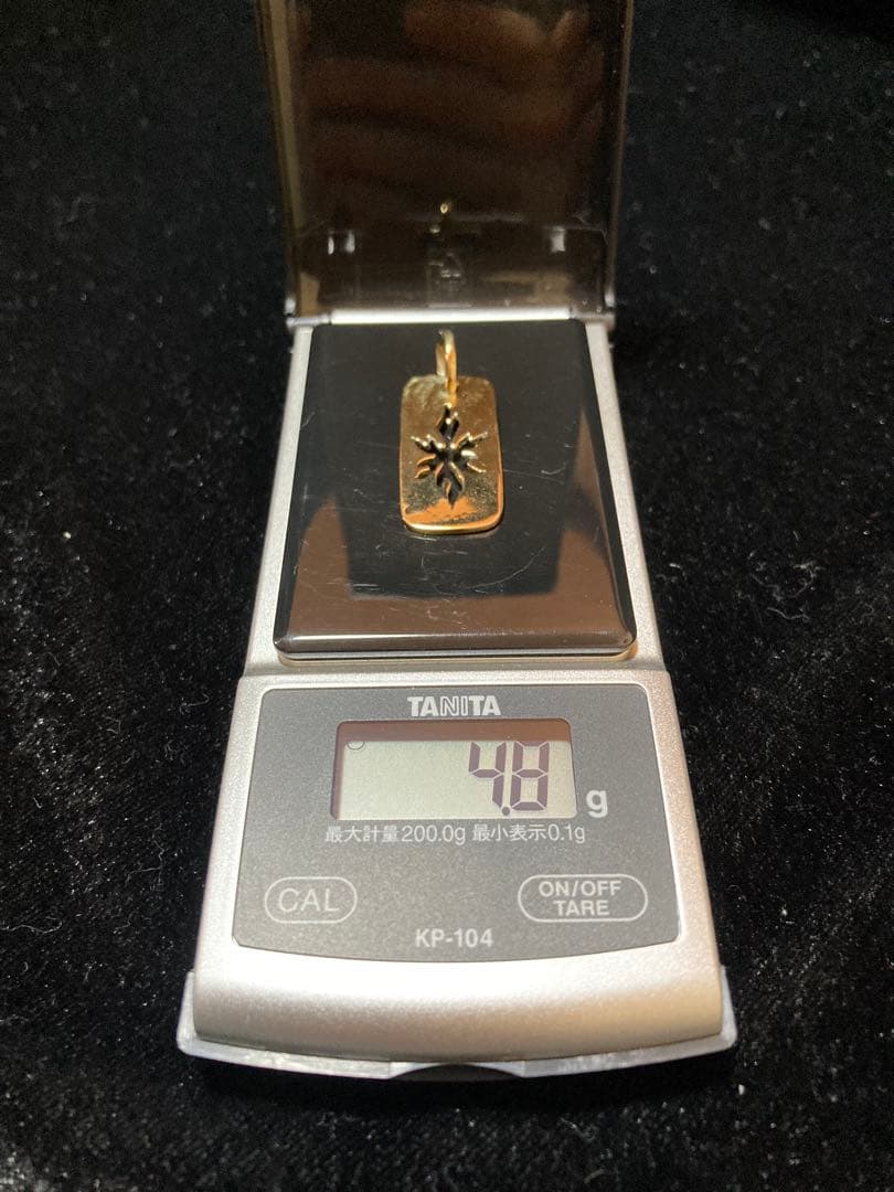 Dog Tag フレイムパターン Pendant チェーン付き 真鍮