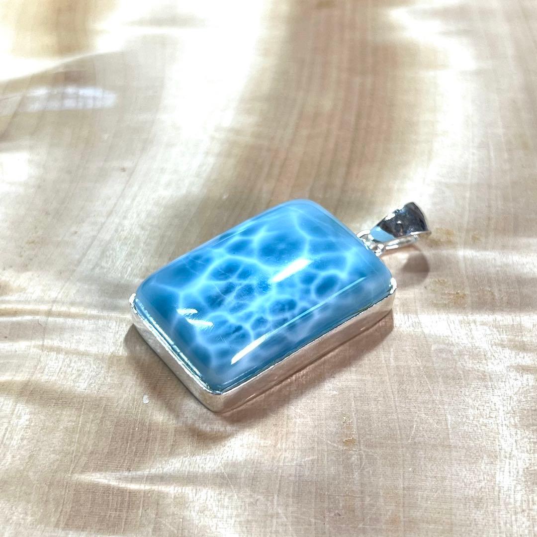 高品質　ラリマー　ペンダント　ネックレス　silver925 3-52