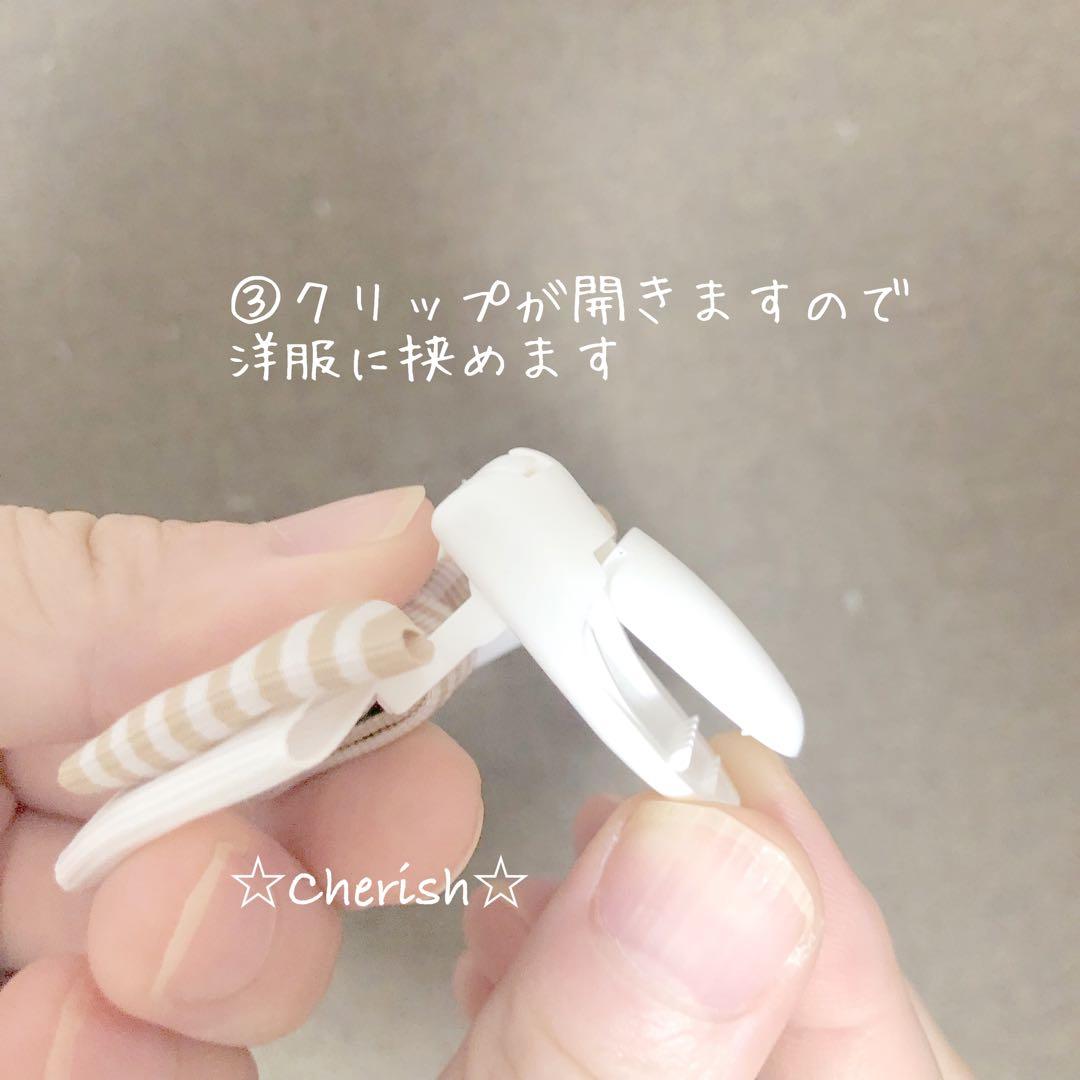 ☆リボン名札クリップ なふだちゃん パステルフラワー柄×くすみピンク☆再販34