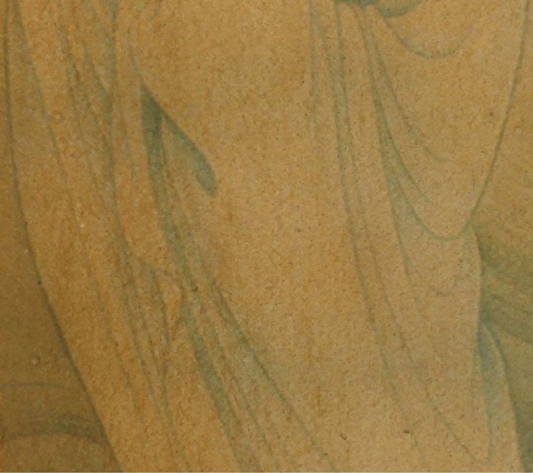 ★名品　【敦煌莫高窟壁画 観音菩薩像 】中國 石窟寺院 高麗仏画 水月観音