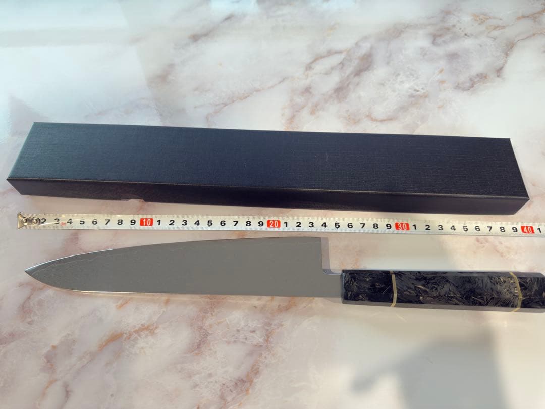V10号金 ダマスカス鋼 シェフナイフ 黒壇柄 刃渡240mm