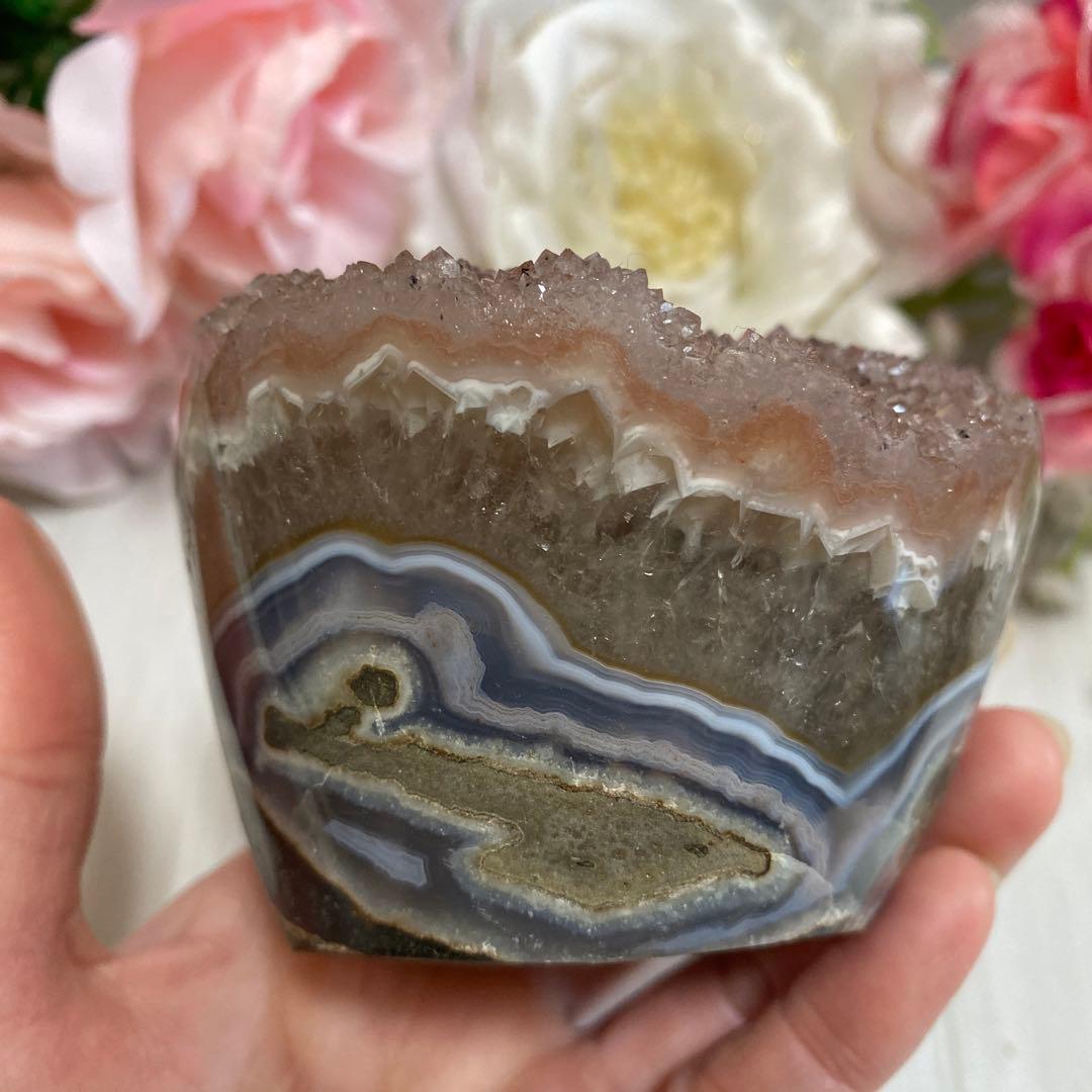 シュガーピンクアメジスト カップケーキ型 一点物