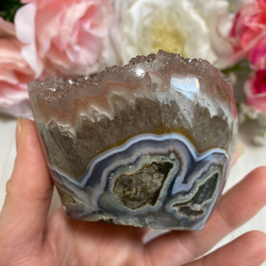 シュガーピンクアメジスト カップケーキ型 一点物