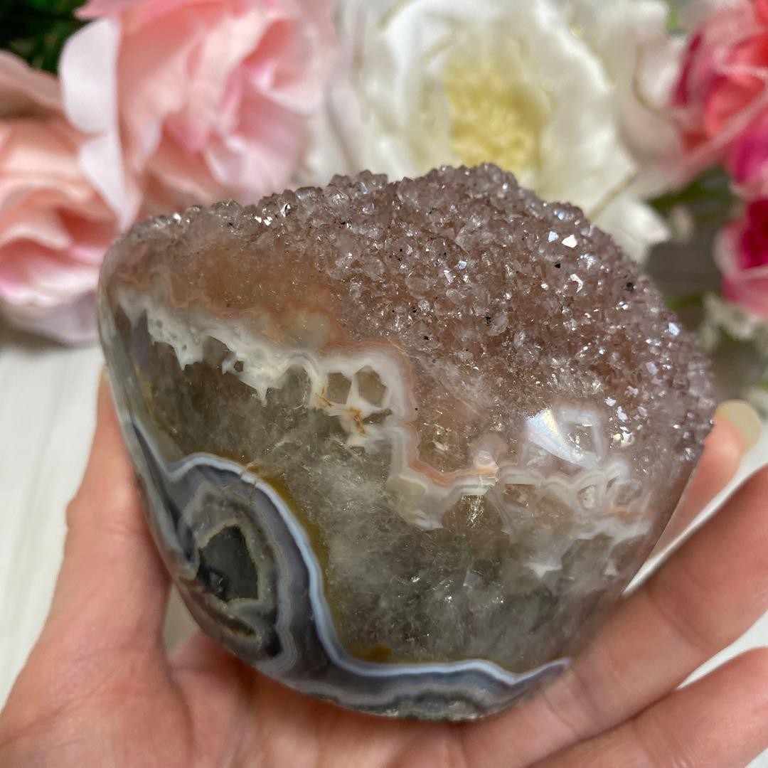 シュガーピンクアメジスト カップケーキ型 一点物