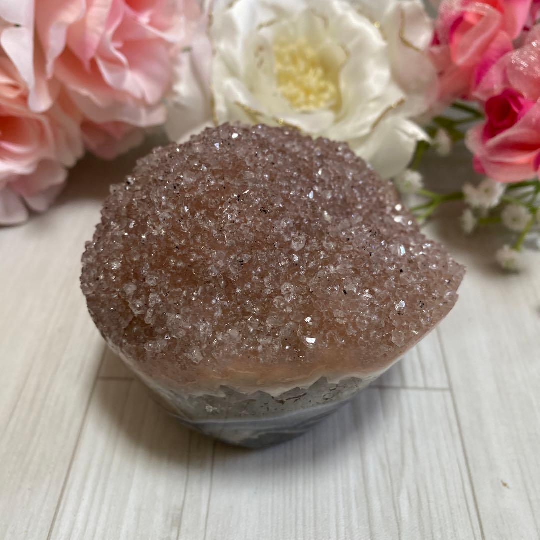 シュガーピンクアメジスト カップケーキ型 一点物