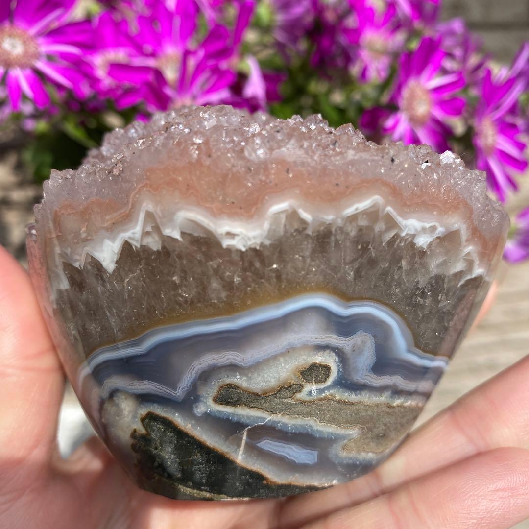 シュガーピンクアメジスト カップケーキ型 一点物