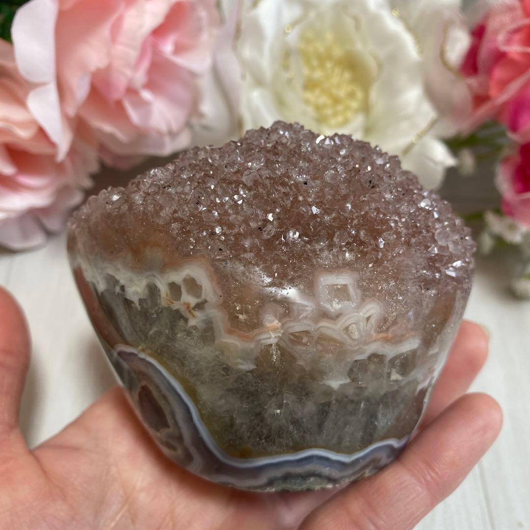 シュガーピンクアメジスト カップケーキ型 一点物