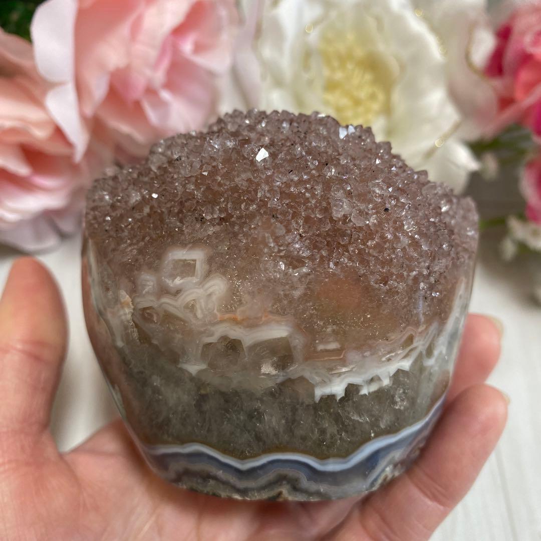 シュガーピンクアメジスト カップケーキ型 一点物