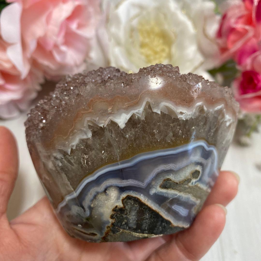 シュガーピンクアメジスト カップケーキ型 一点物