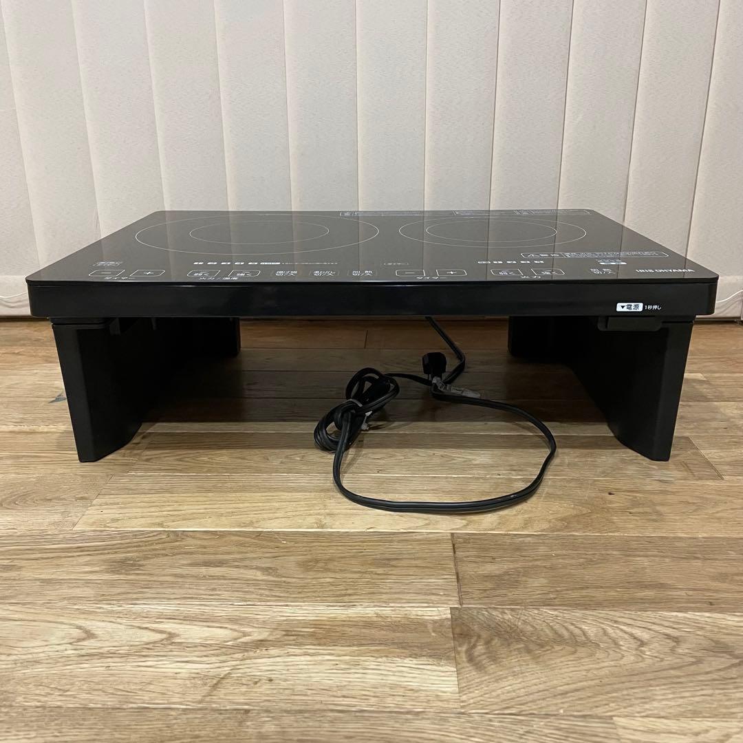 【美品】アイリスオーヤマ IHクッキングヒーター IHC-W2S-B 足つき