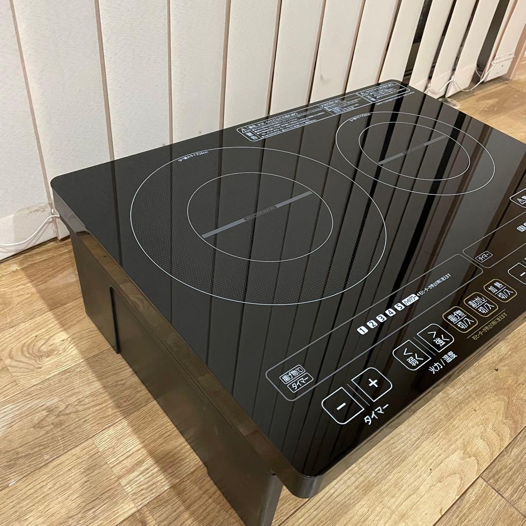 【美品】アイリスオーヤマ IHクッキングヒーター IHC-W2S-B 足つき