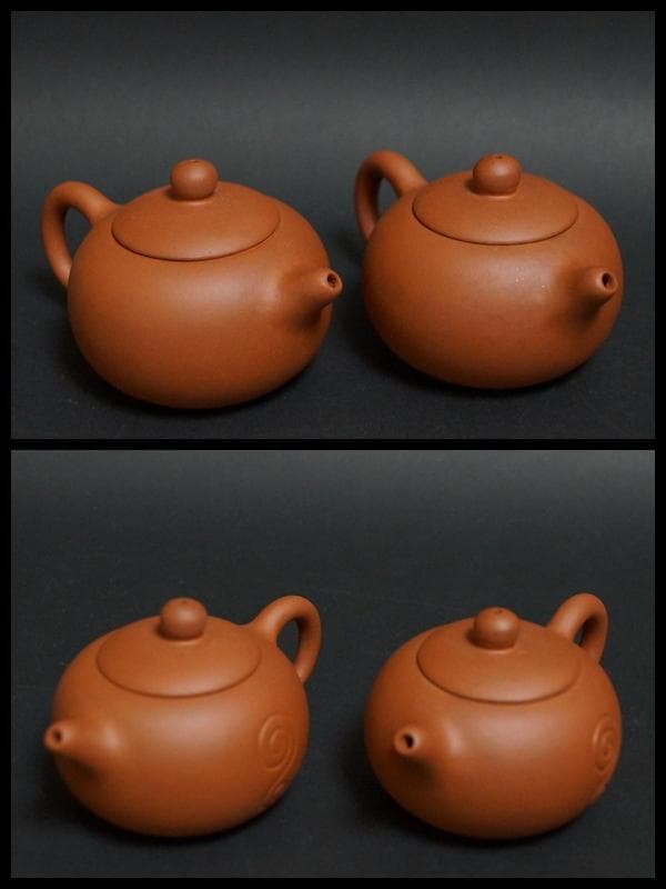 ☆煎茶道具☆紫砂西施急須(2点セット) 在銘小ぶり可愛らしい茶壺 宜興紫砂壷