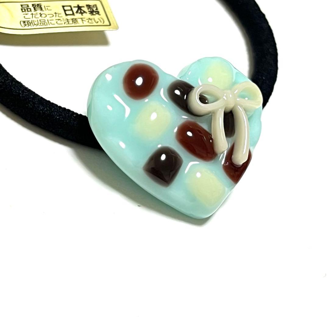 chie様お取り置きですＮｏ232 チョコレートカラー レジン ハート ヘアゴム