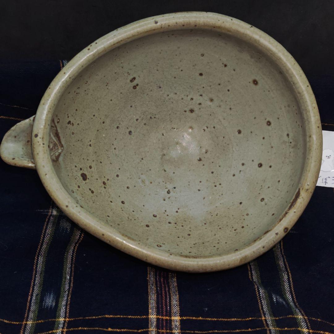 古絵唐津、草花文片口茶碗(元箱、綿絣染包み古布付)