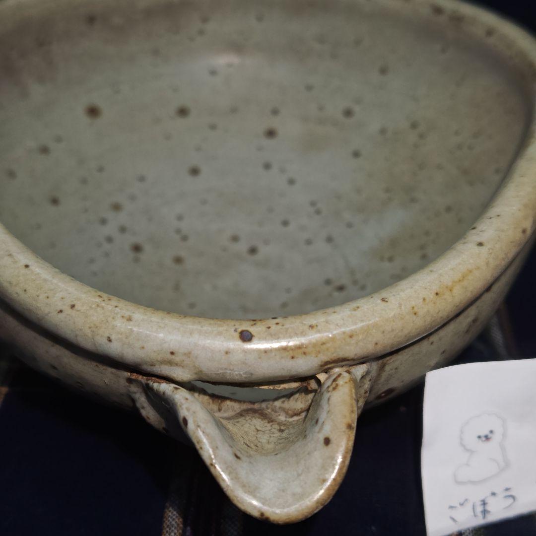 古絵唐津、草花文片口茶碗(元箱、綿絣染包み古布付)