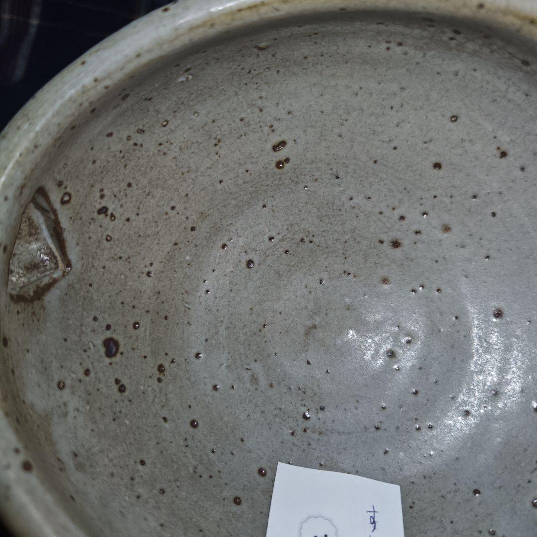 古絵唐津、草花文片口茶碗(元箱、綿絣染包み古布付)