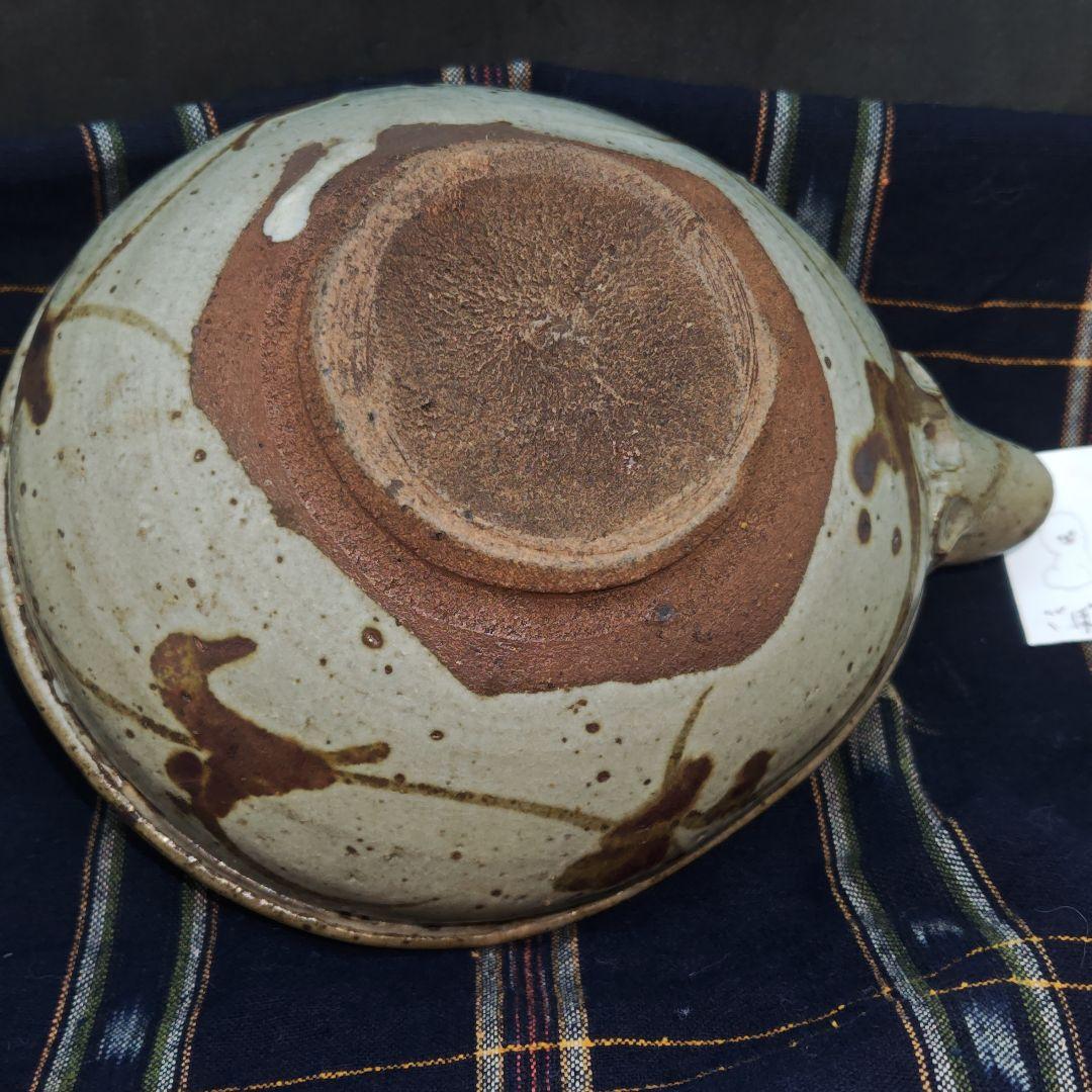 古絵唐津、草花文片口茶碗(元箱、綿絣染包み古布付)