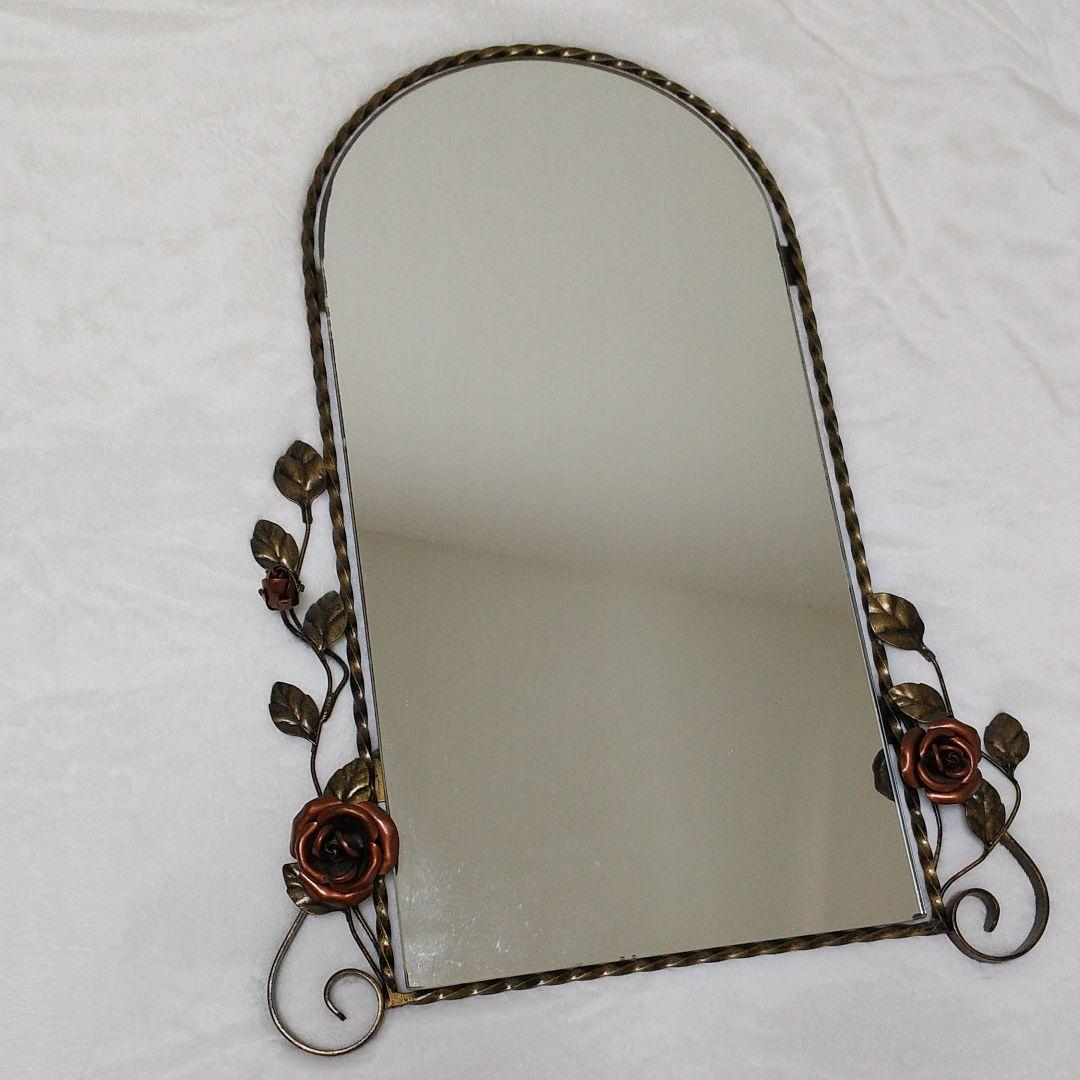 壁掛け鏡 アイアン アンティーク 鏡