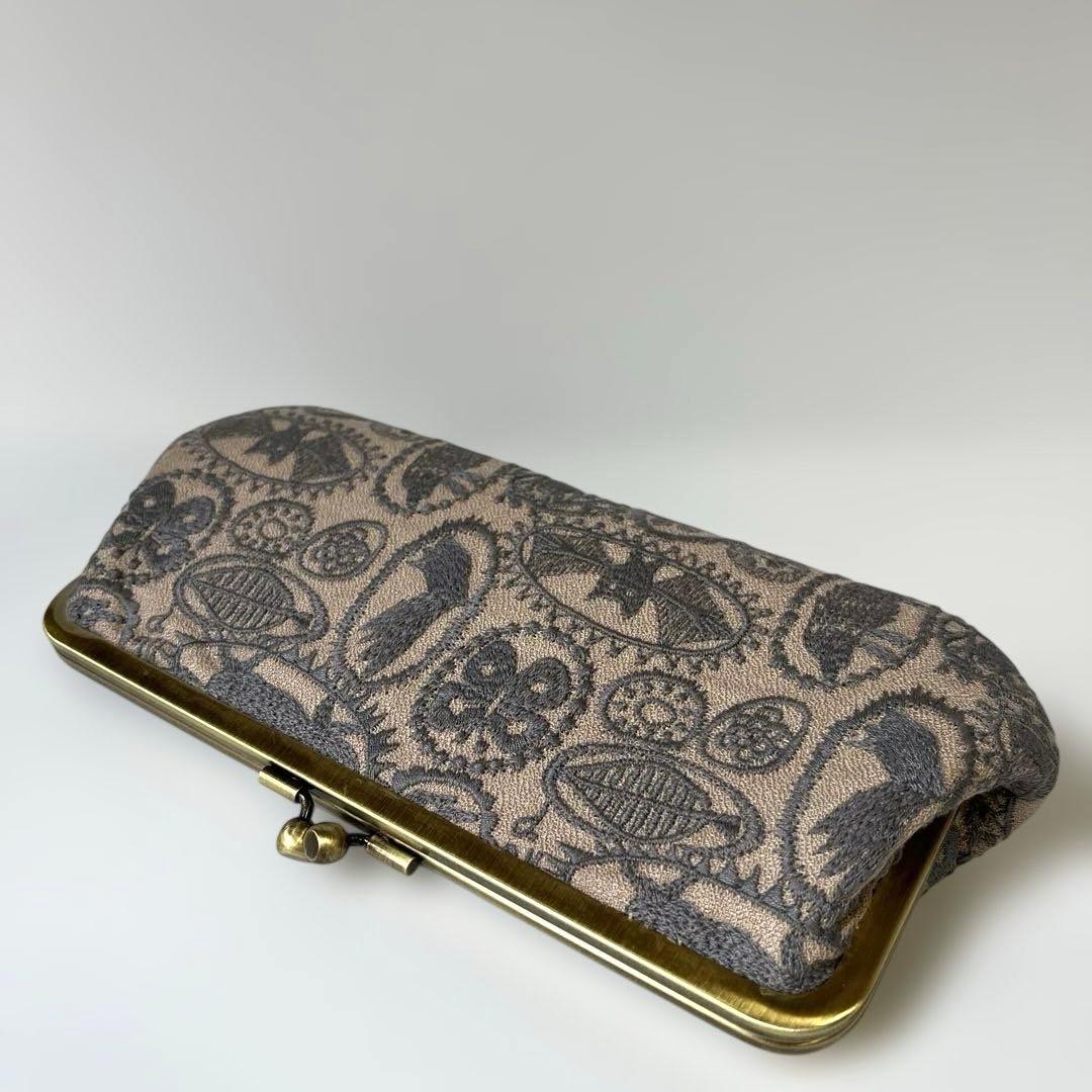 ハンドメイド　がま口長財布　ミナペルホネン　jungle relief