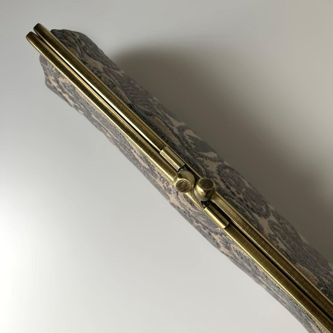 ハンドメイド　がま口長財布　ミナペルホネン　jungle relief