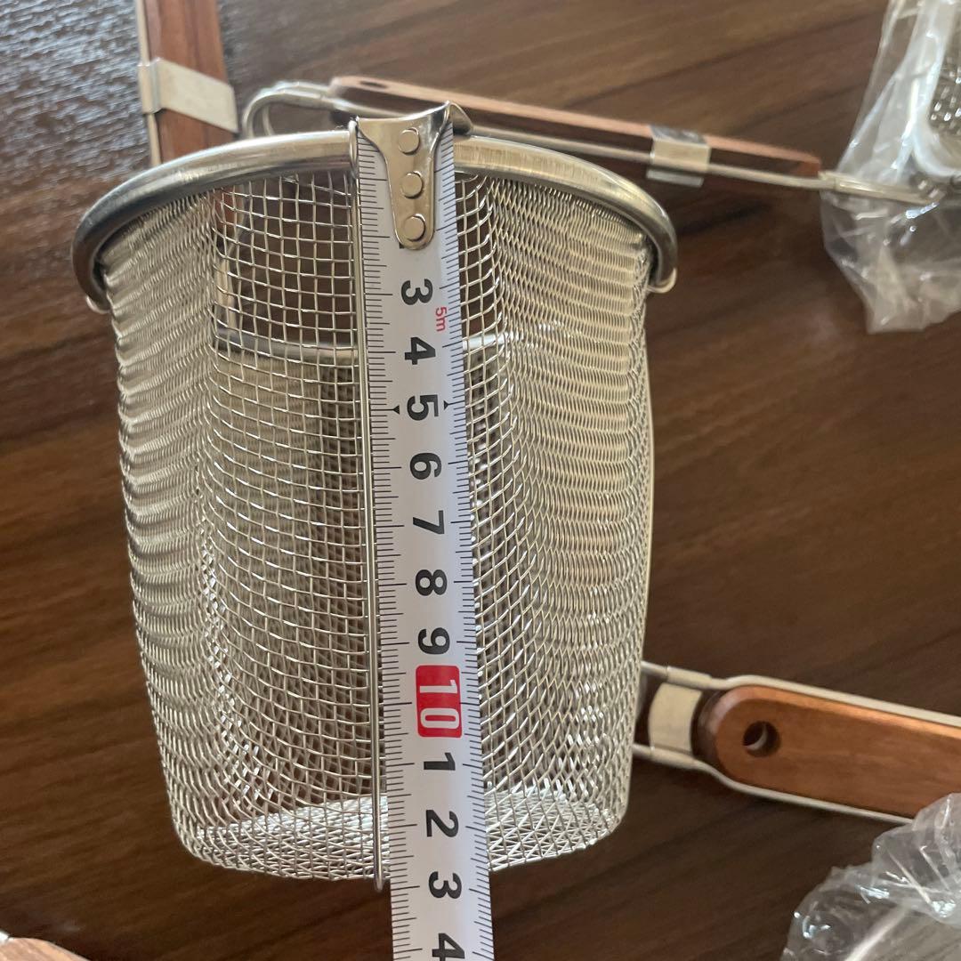 ステンレス製ミニストレーナー５個セット ラーメン、うどん。テボ