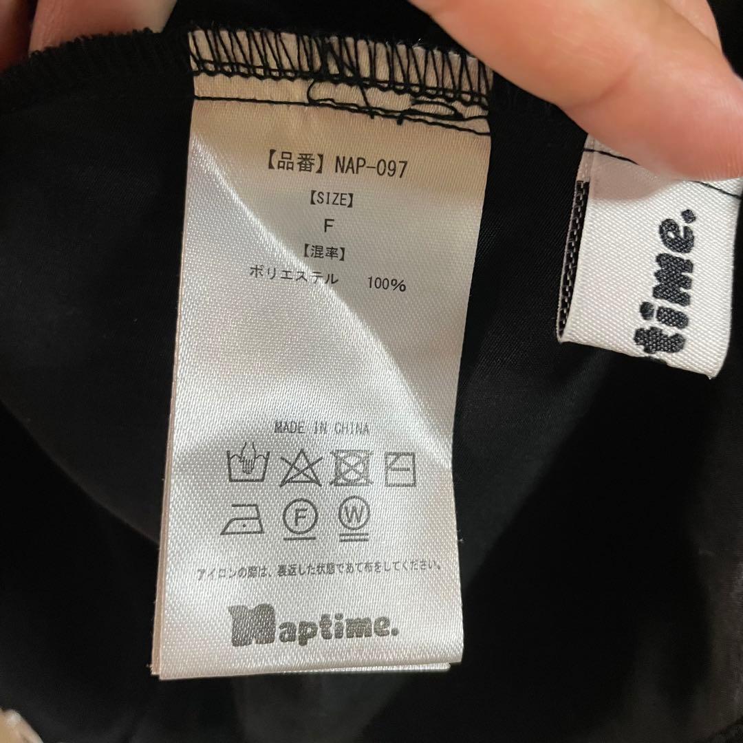 Naptime. パフスリーブフレアブラウス 黒