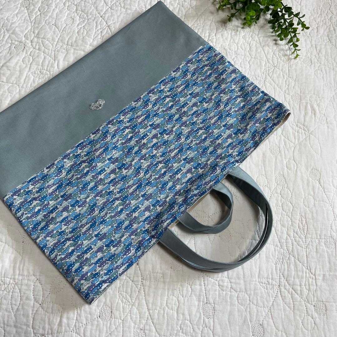 輸入リバティ　カーズ　ループ付き　絵本袋　上靴袋　体操着袋　3点