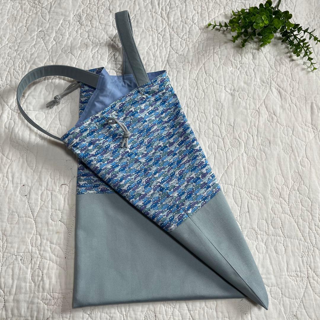 輸入リバティ　カーズ　ループ付き　絵本袋　上靴袋　体操着袋　3点